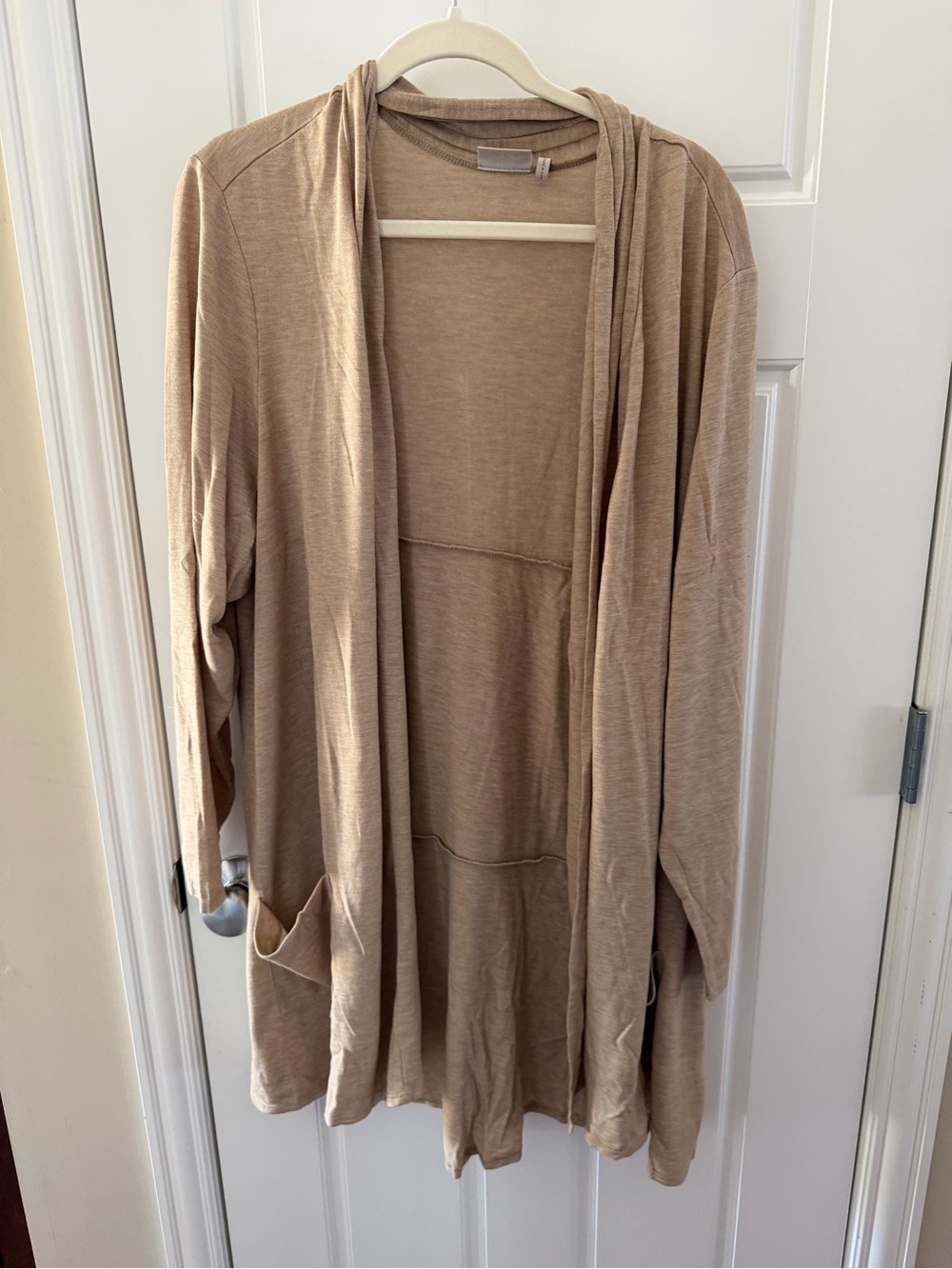 Logo Lori Goldstein Oatmeal Open-Front Women's Cardigan Sweater 3x nwot